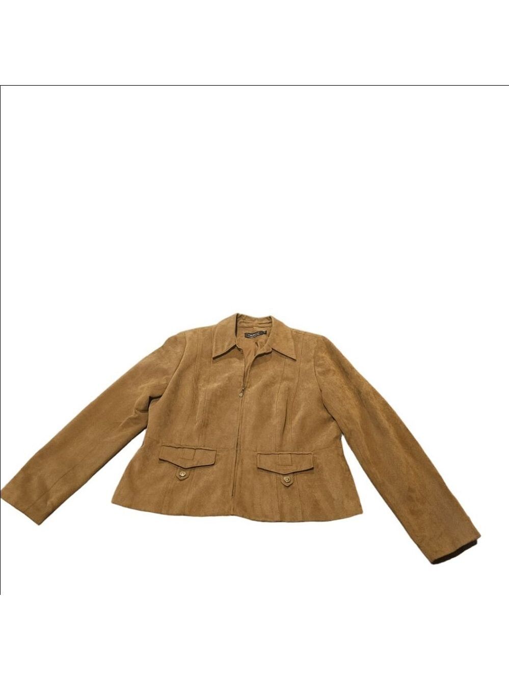 Women's TRIBAL Brown Faux Suede Jacket Size 12